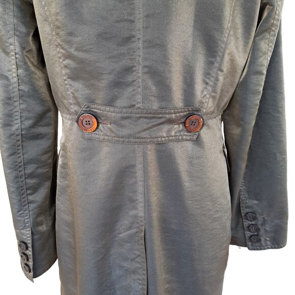 MOSCHINO Jeans Metallic Trench Coat Tiger Lining - Picture 9 of 14